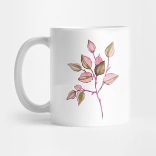 Pink and green leaves Mug